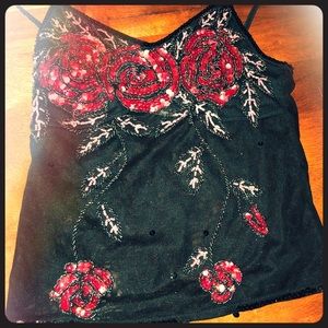 Sequined Cache speghetti strap top